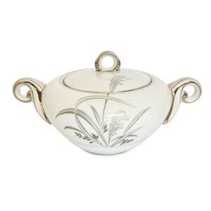 Wentworth China Japan Silver Wheat Sugar Bowl With Lid 4514 Eternal Shape